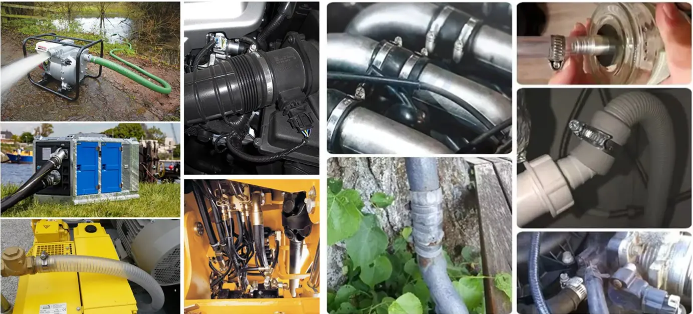 Adjustable Stainless Steel Worm Gear German Type Hose Clamp Water Pipe & Fixed Tube Clip (6)
