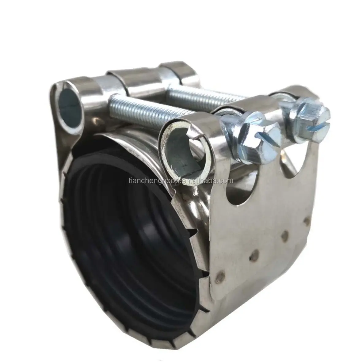 Type F No Hub Coupling Pipe Fittings Wide Hose Clamps